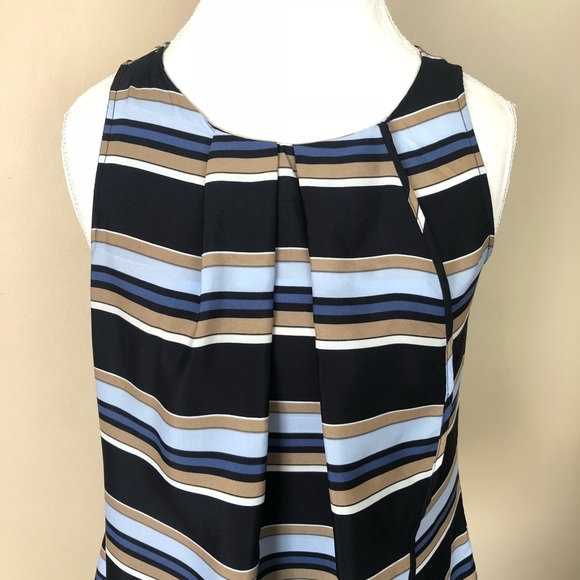 New York & Company Overlay Striped Sleeveless Top - Picture 6 of 7
